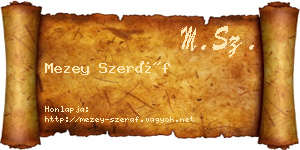 Mezey Szeráf névjegykártya